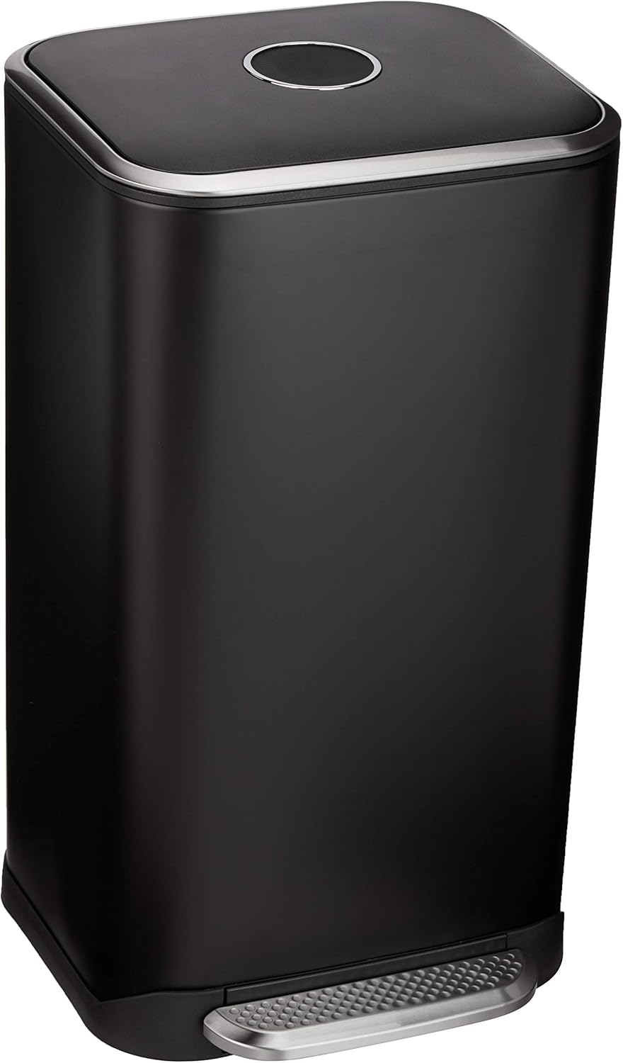 Amazon Basics 32 Liter Rectangle Steel Tube Pedal Bin Soft Close with Lid Kitchen Office Black