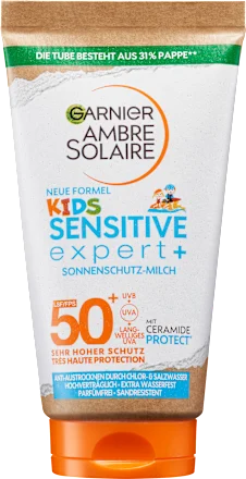 Garnier  Ambre Solaire Sunscreen lotion Kids sensitive expert+ SPF 50+, travel size, 50 ml