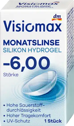 Visiomax Silicone hydrogel monthly contact lens, diopter -6.00, 1 pc