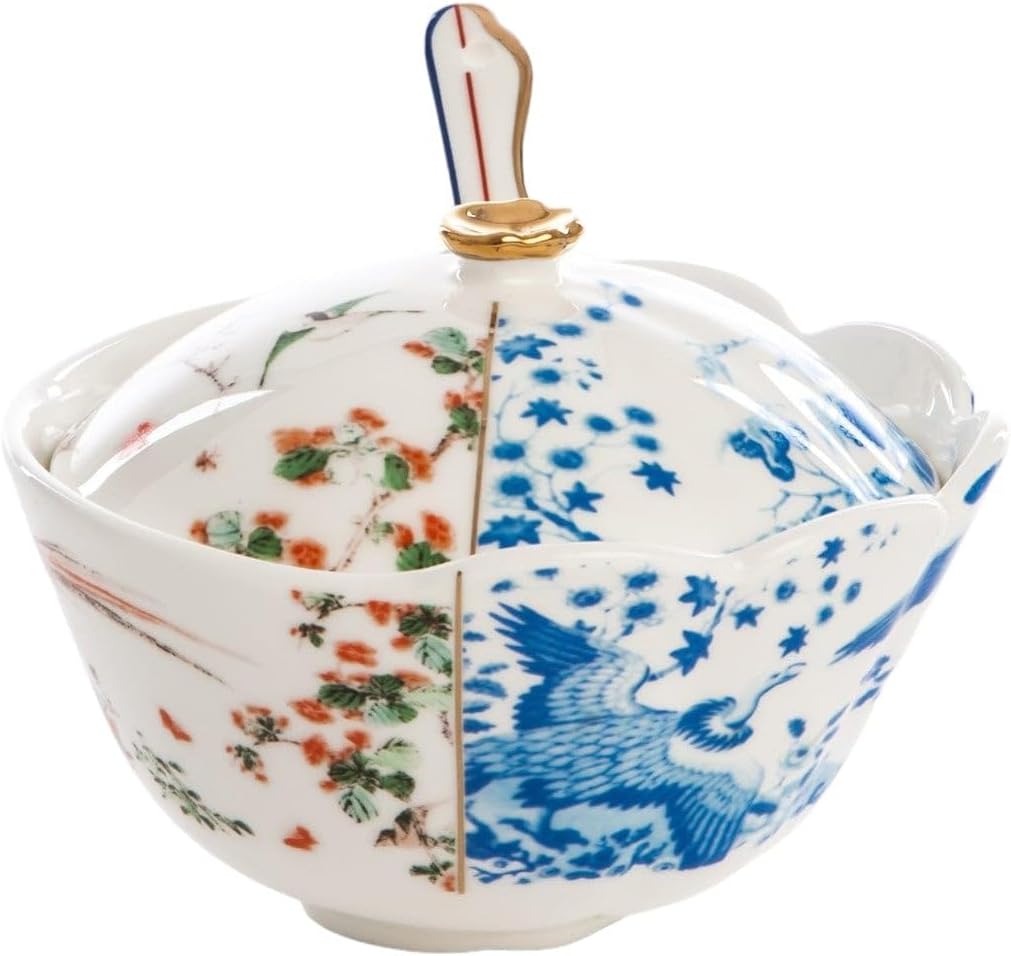SELETTI Sugar Bowl Porcelain hybrid-maurilia cm diameter. 12 H.9 C/Spoon