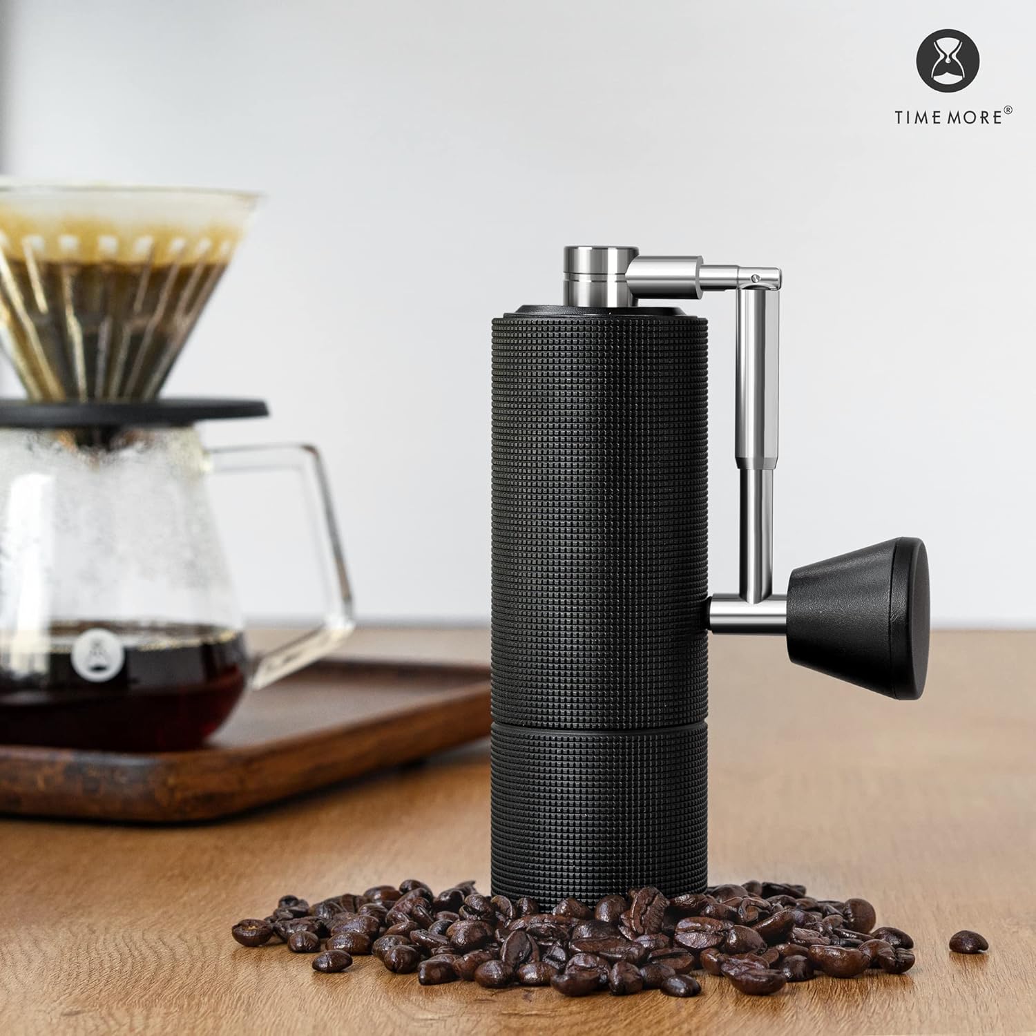 TIMEMORE Chestnut C3 PRO Manual Coffee Grinder, Stainless Steel Coffee Grinder with Conical Grinder, Hand Coffee Grinder with Folding Handle, for Espresso to French Press, Black