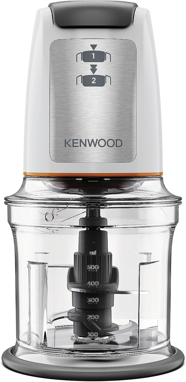 Kenwood Easy Chop CHP61.100WH chopper, electric mini universal chopper with 2 speed settings, 0.5 l working bowl, 500 watts, white