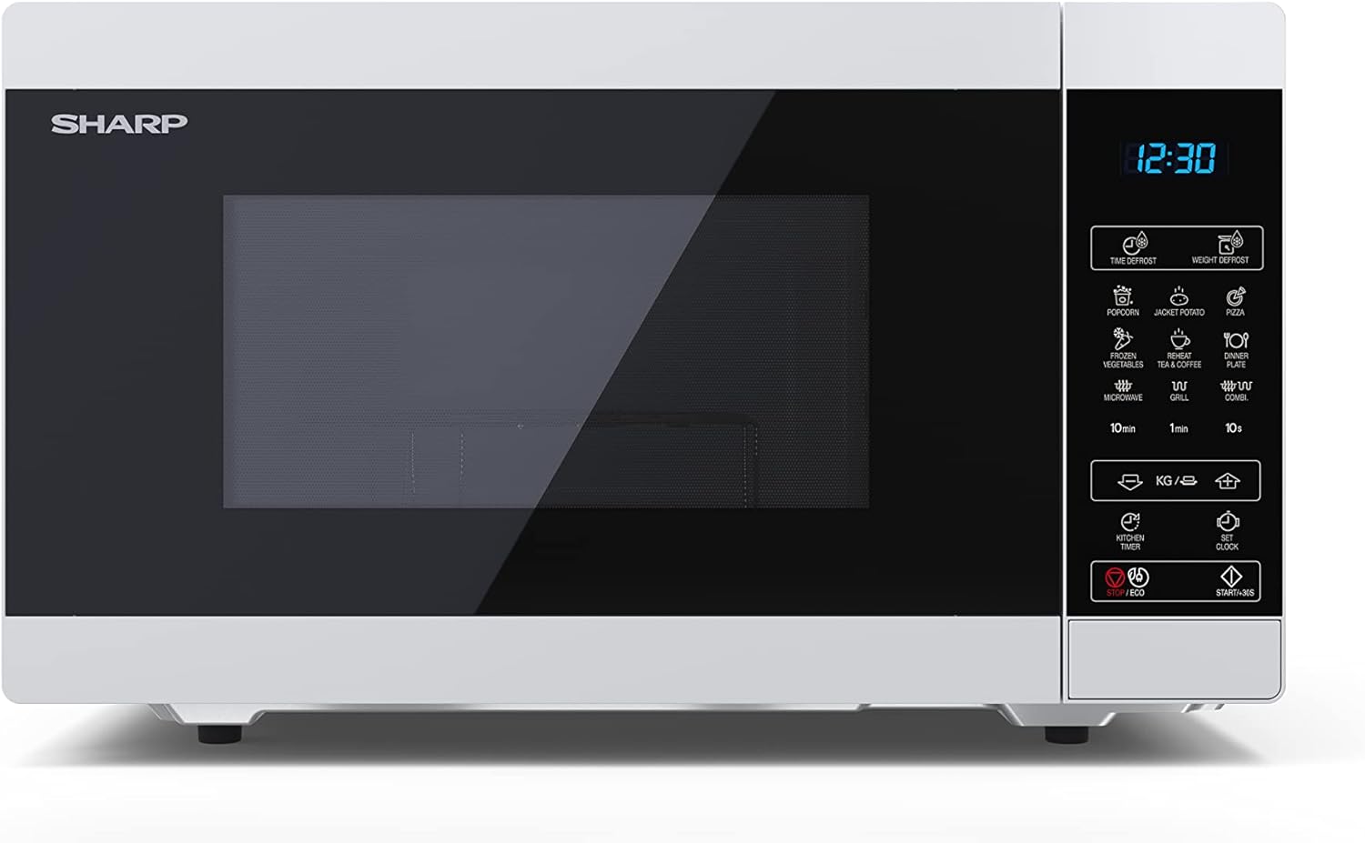 SHARP YC-MG51E-W Microwave with Grill (900 W, 25 L, 11 Power Levels, Eco Function, Defrost Function, Child Lock), White