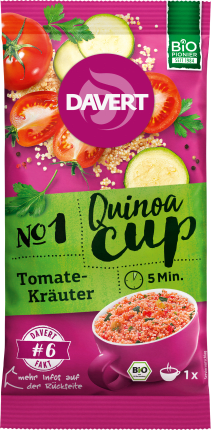 Davert Snack, quinoa cup with tomatoes & herbs, 65 g