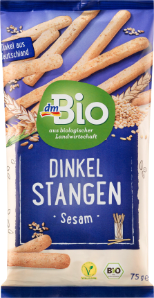 dmBio Nibbling sticks, spelt sticks with sesame, 75 g