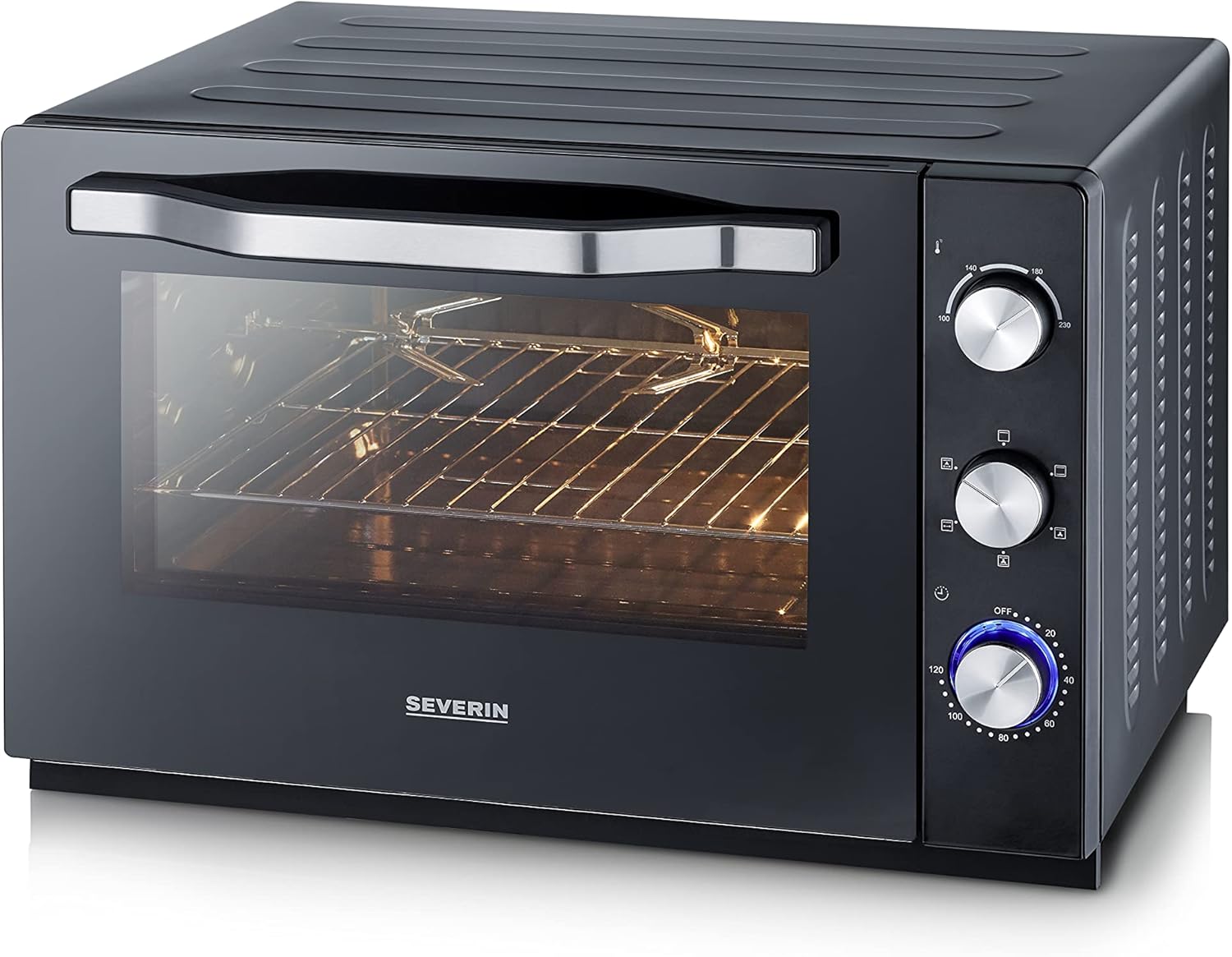 SEVERIN XXL Oven and Toaster Oven with Convection Function 2,200 W Black TO 2066