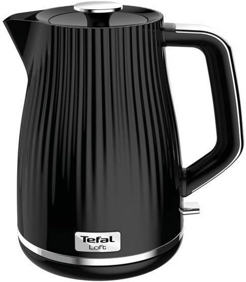 Tefal Plastic Kettle 1.7 L 2400 W Electric Tea Kettle Loft Black Removable Limescale Filter BPA Free KO250830 Auto-Off