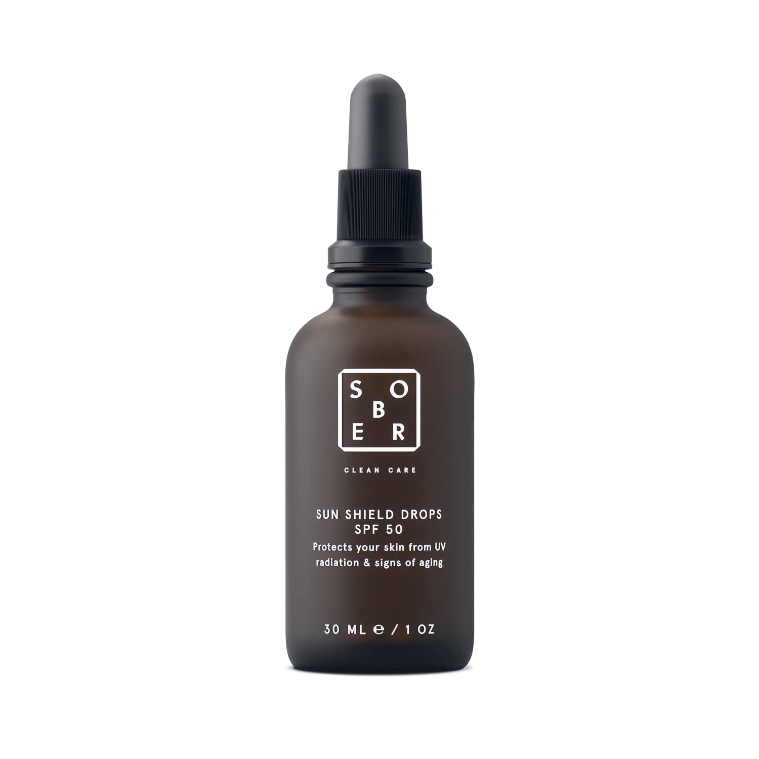 sober® Sun Shield Drops SPF 50 Sun Protection Serum Against UVA and UVB Radiation Turns Any Cream into a Sun Protection Product Ceramides Help Light-Damaged Skin With Q10 and Vitamin E