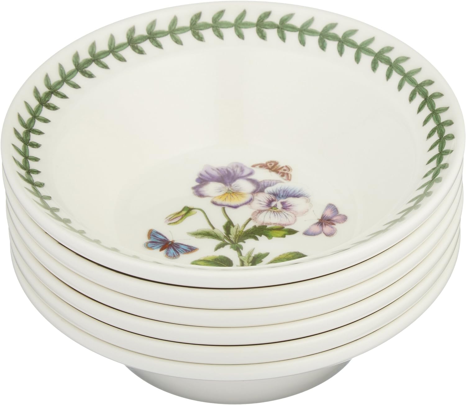 Portmeirion Botanic Garden Oatmeal / Soup Bowls Set of 6 Different Designs