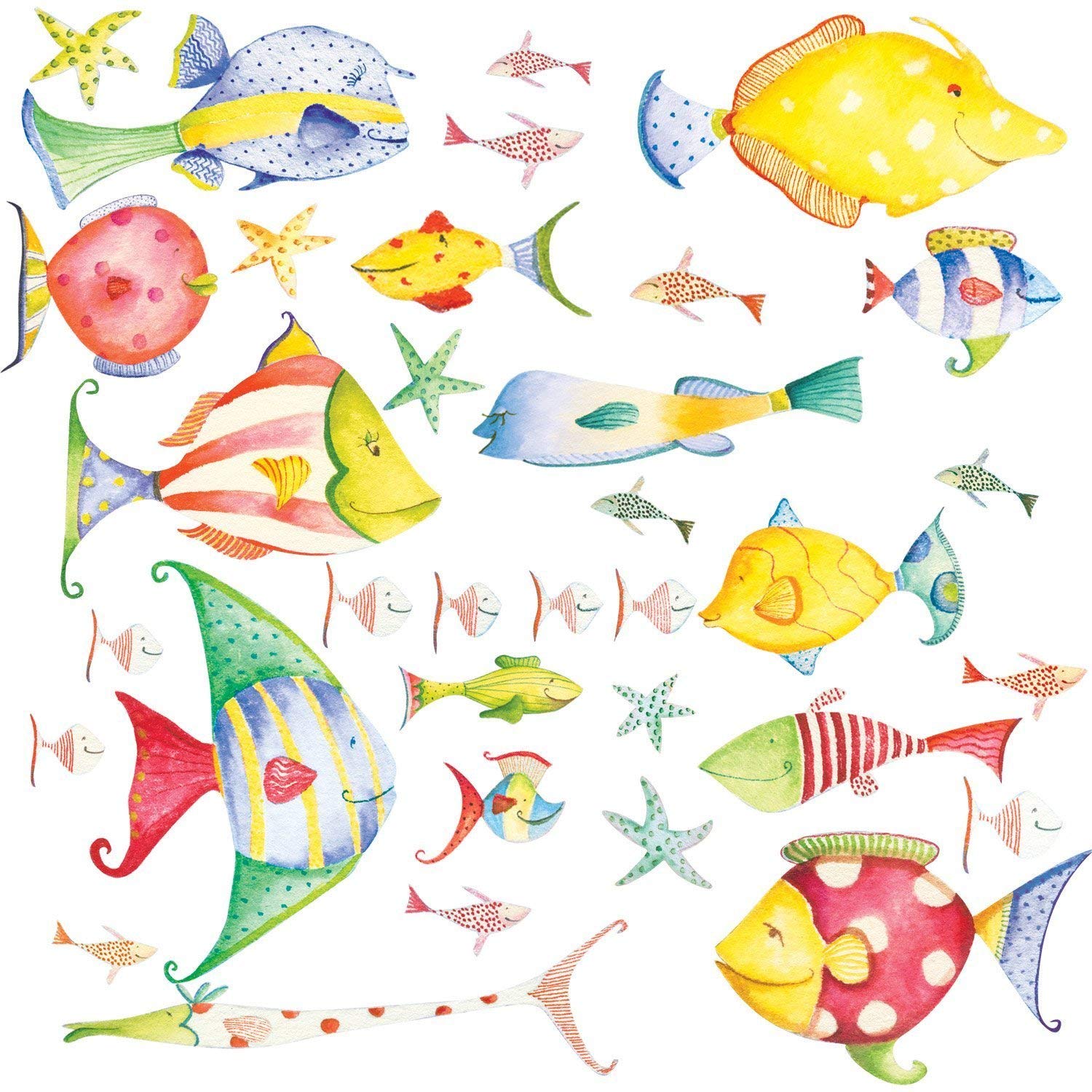 Roommates Repositionable Childrens Wall Stickers Sea Creatures