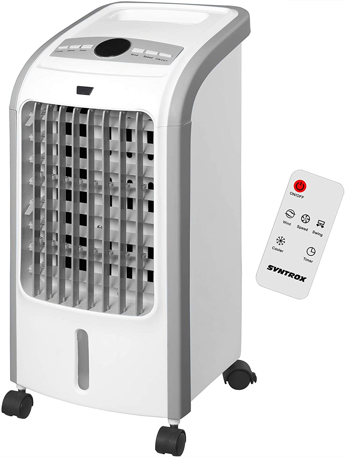 Syntrox Germany 4-in-1 air cooler, humidifier, air freshener and fan with touch panel and remote control, air flow 900 m3/h, AC-80W-4L