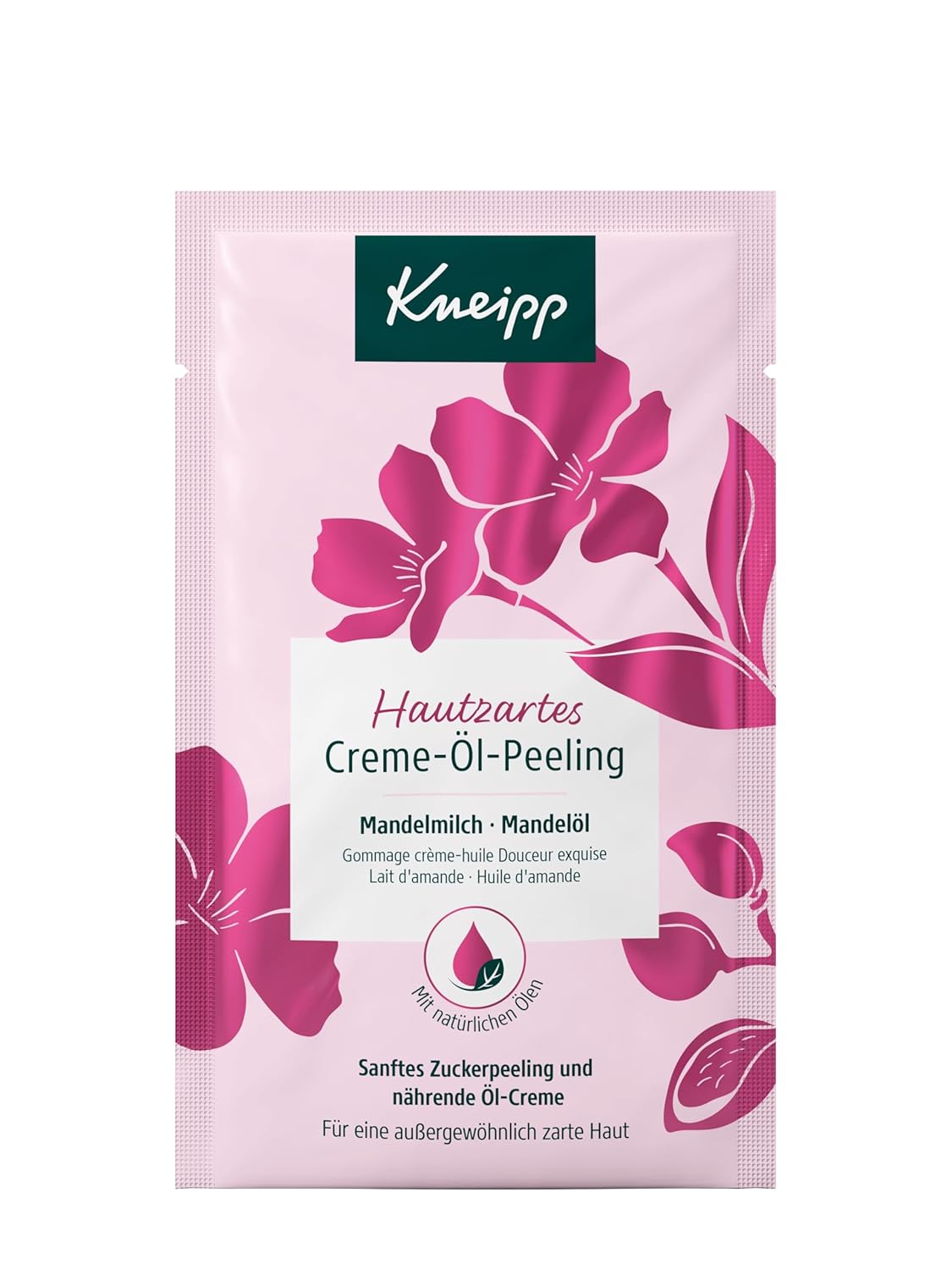 Kneipp Skin Delicate Cream Oil Scrub - Body Scrub with Valuable Almond Oil and Fine Sugar Crystals - Single Use 40 ml