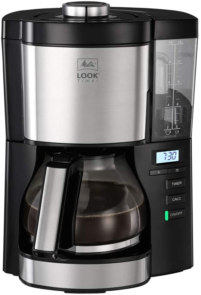 Melitta Look V Timer Filter coffee machine, plastic, 1.25 litres., With gla