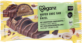 Veganz Chocolate bar, Waffle with hazelnut, Wafer Choc Bar Hazel, 30 g