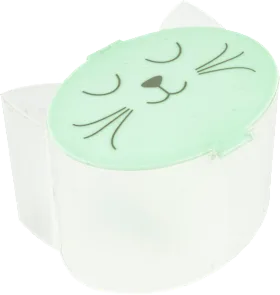 Brush cup cat, mint (9.3x8.5x7 cm), 1 piece