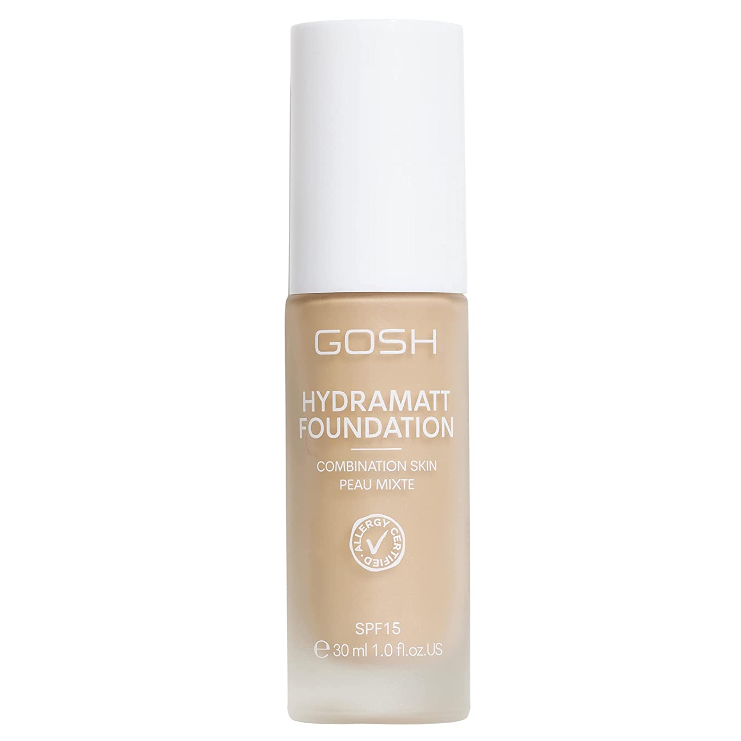 GOSH Foundation with SPF 15 for Light & Dark Skin, Vegan, Matte Makeup for Dry, Sensitive & Oily Skin, Smudge- and Sweat-Proof, Oil-Free, Adjustable Coverage, No Mask Effect, 004Y, ‎004y
