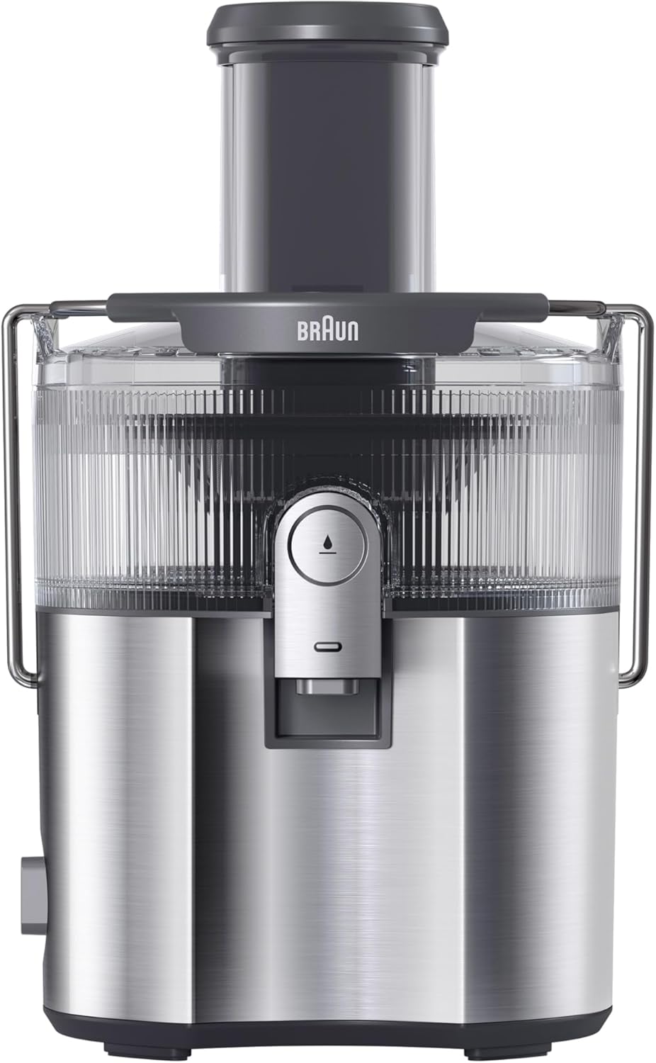 Braun MultiJuice 7 SJ700 Centrifugal Juicer with ColdXtract Technology, 75 mm Filling Hole, 2L Fruit Juice Container, Anti-Drip System, 4-Way Safety System, Stainless Steel Filter, 1000W, Gray