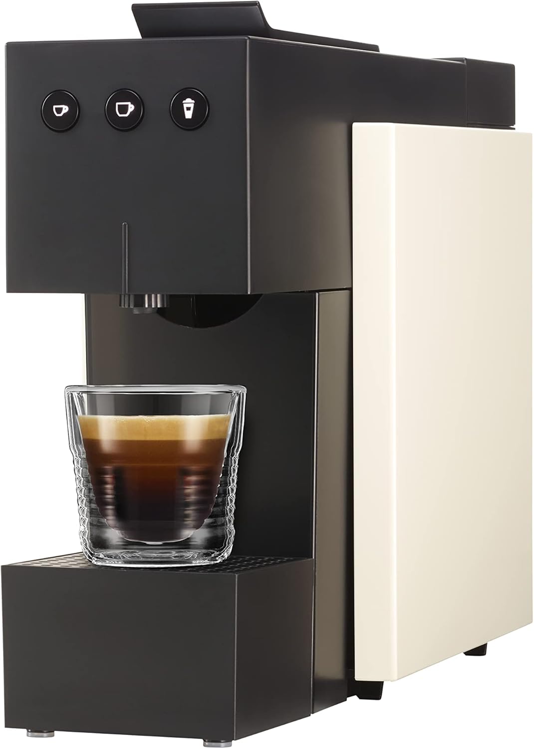K-fee Square Capsule Machine for Coffee, Tea & Cocoa, Compact Coffee Machine, Quick Heating, 0.8 L Water Tank, 19 Bar, Nude Color