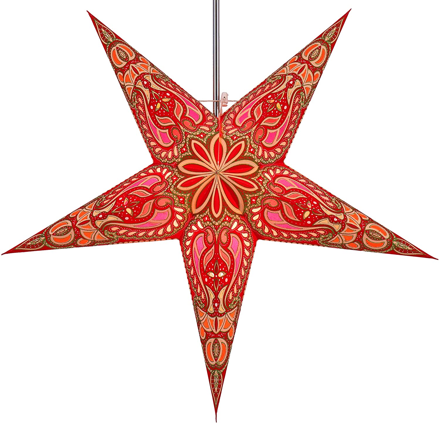 Guru-Shop Foldable Advent Light Paper Star Christmas Star Anubis Red Star Window Decoration 5 Tips