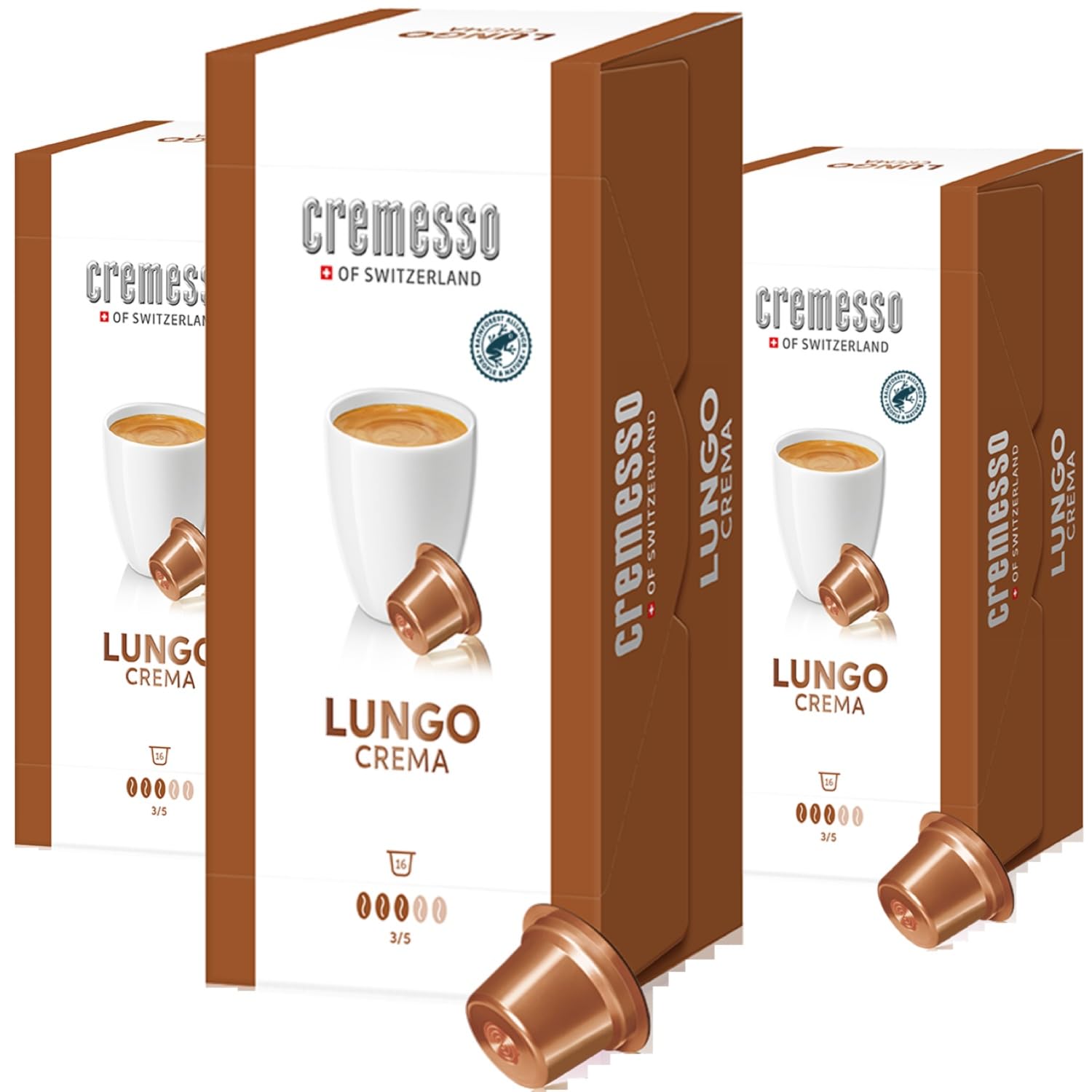 Cremesso of Switzerland Model: Lungo Crema Contents: 3 x 16 Capsules