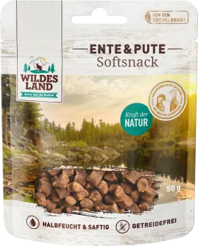 Wildes Land Cat treat with duck & turkey, soft snack, 50 g