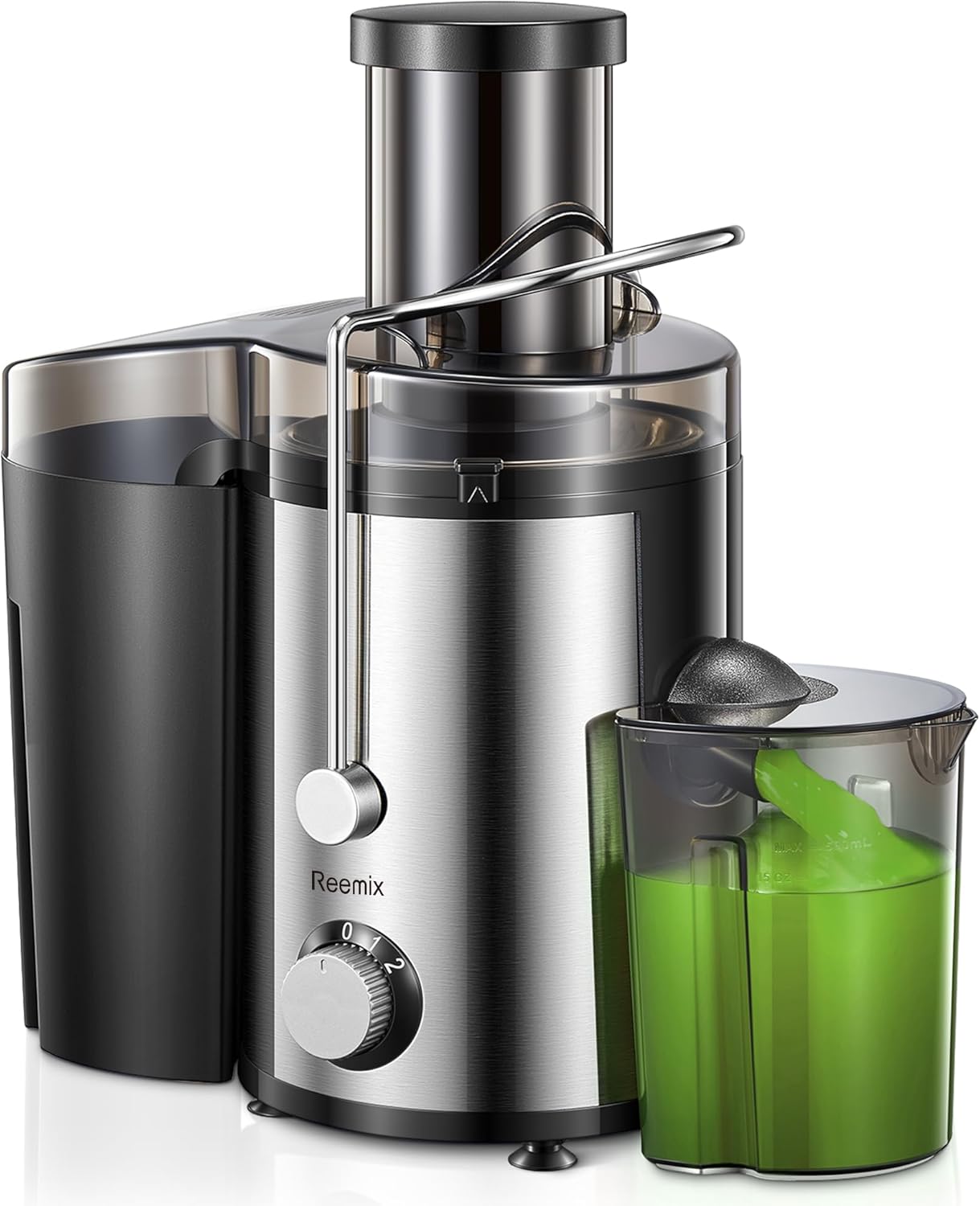 Juicer Vegetable and Fruit, Centrifugal 72 mm Filling Opening, 800 W Stable Power, Quick Juicing, Centrifugal, Easy to Clean with Brush, BPA-Free (Black, 800W)