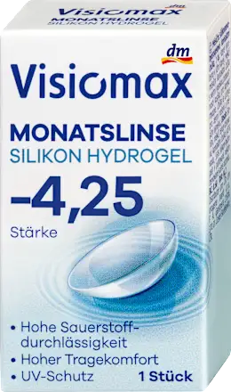 Visiomax Silicone hydrogel monthly contact lens, diopter -4.25, 1 pc