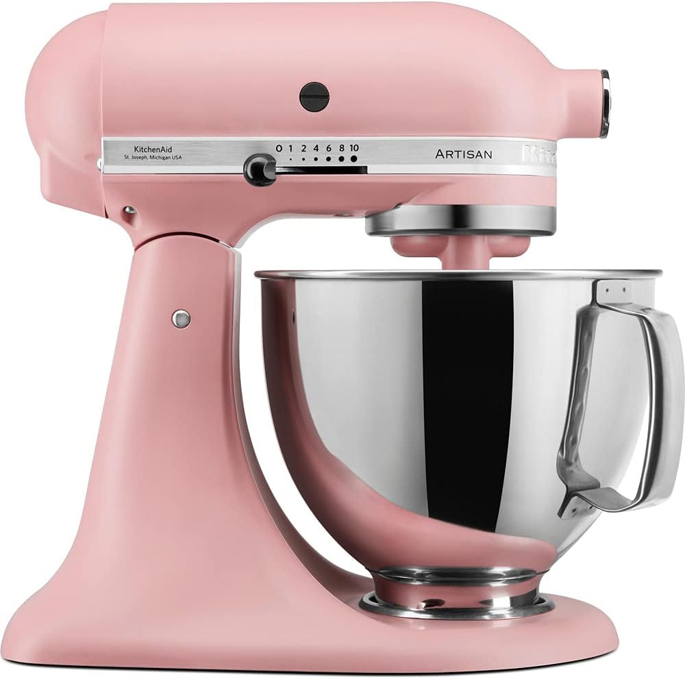 KitchenAid Food Processor, Artisan, Tilting Food Processor, Dough Kneading Machine with 5 Accessories, 2 Stainless Steel Bowls, 4.8 L, Alta Pink