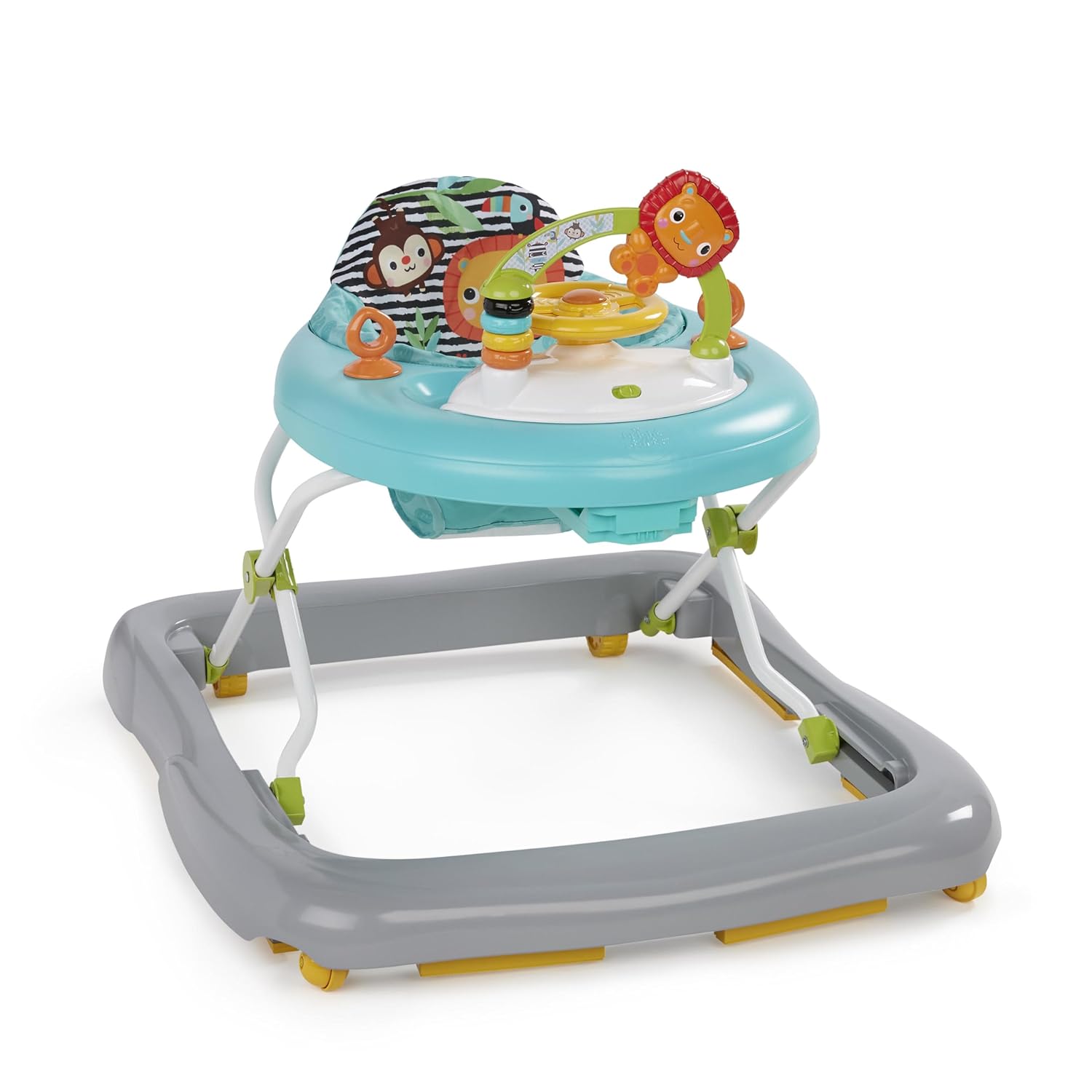 Bright Starts, Pack of Pals Folding Walker with Sturdy Frame, 3 Height Settings, Extra High Backrest and Much More
