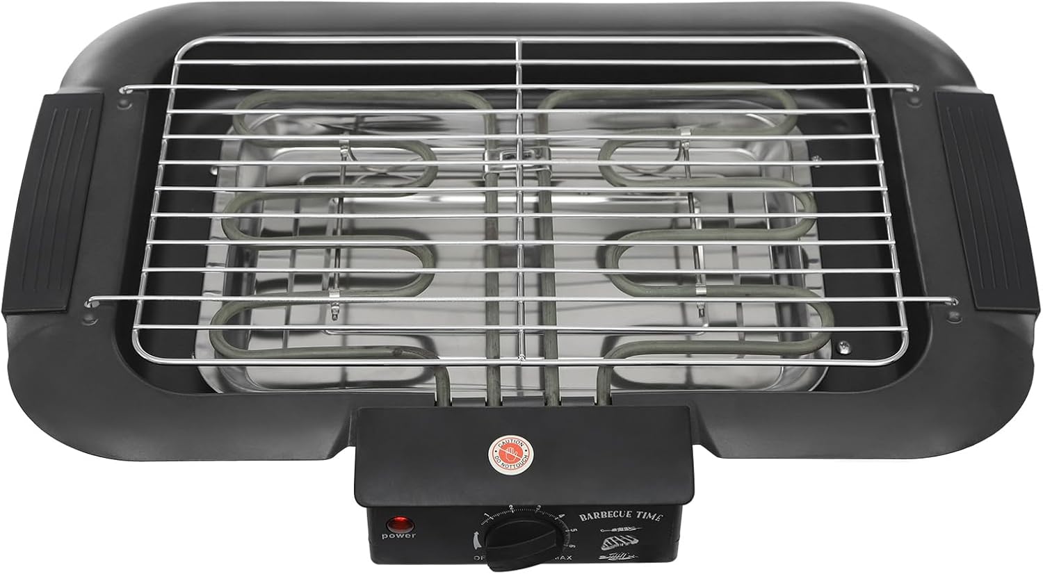 NoneDanGee Electric Grill, Electric Grill, Smokeless Table Grill, Stainless Steel Grill Grate, Balcony Grill, Adjustable Temperature, 2000 W Double Tube, Portable Removable Standing Grill (Black)