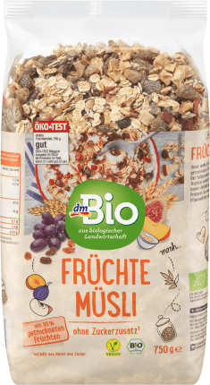 dmBio Muesli, fruits, 750 g