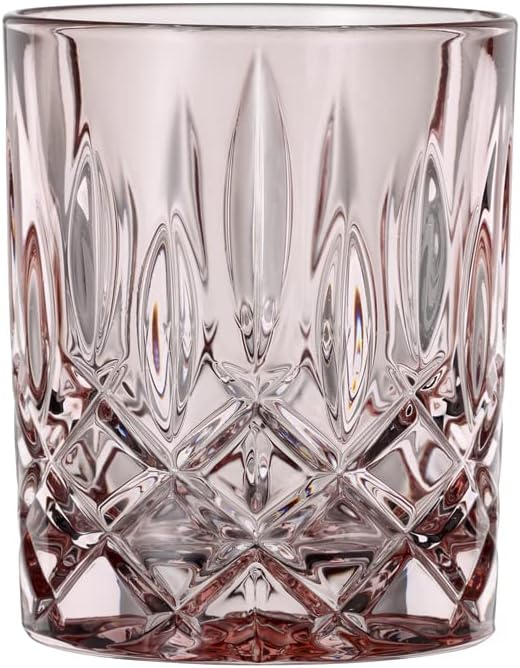 Spiegelau & Nachtmann, 4-Piece Whiskey Tumbler Set, Pink Whiskey Glasses, Crystal Glass, 295 ml, Rose, Noblesse Fresh, 104194