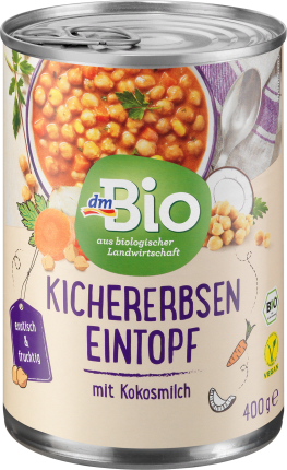 dmBio Stew, chickpea stew with coconut milk, 400 g