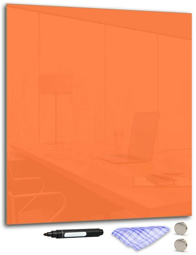 DekoGlas Decorative Glass Magnetic Board 90 X 80 Cm Various Colours With Pen, Cloth 
