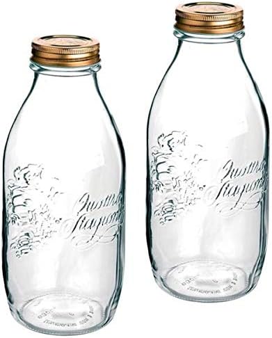 Bormioli Rocco 2 Glass Bottles Quattro Stagionie 1L
