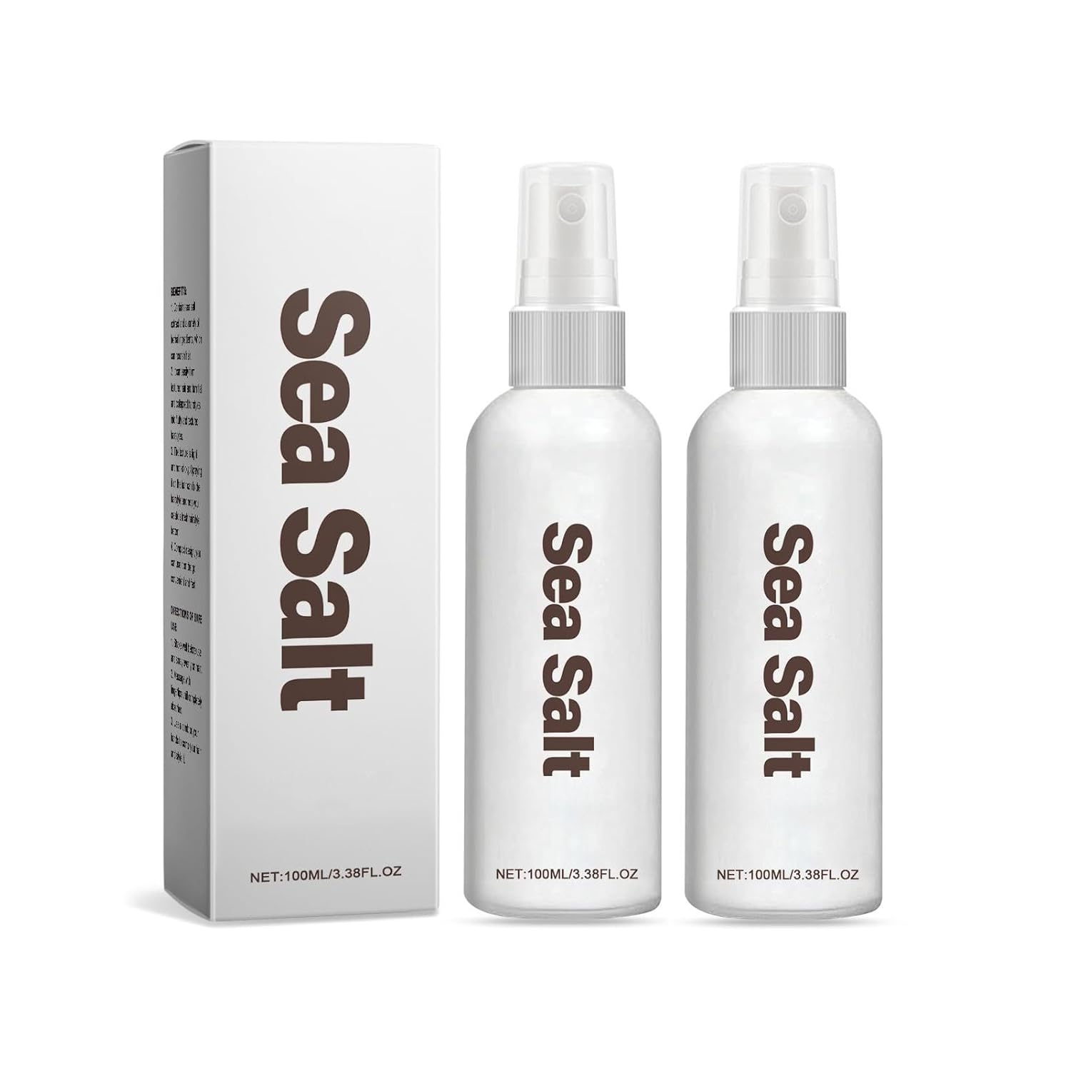 Woranb Sea Salt Spray, Hair Texturing Sea Salt Hair Spray 100 ml, Salt Water Spray for Fuller Hair & Stable Texture, Natural Sea Salt Spray, Thick Hair Care Spray, Texturizes & Non-Greasy (100 ml, Pack of 2)