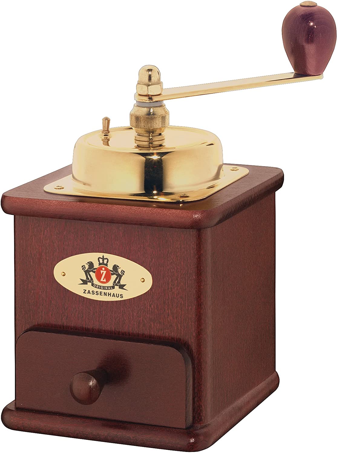 Zassenhaus Brasilia 0000040005 Coffee Grinder, Natural Wood, 19.8 x 11.9 x 12.4 cm