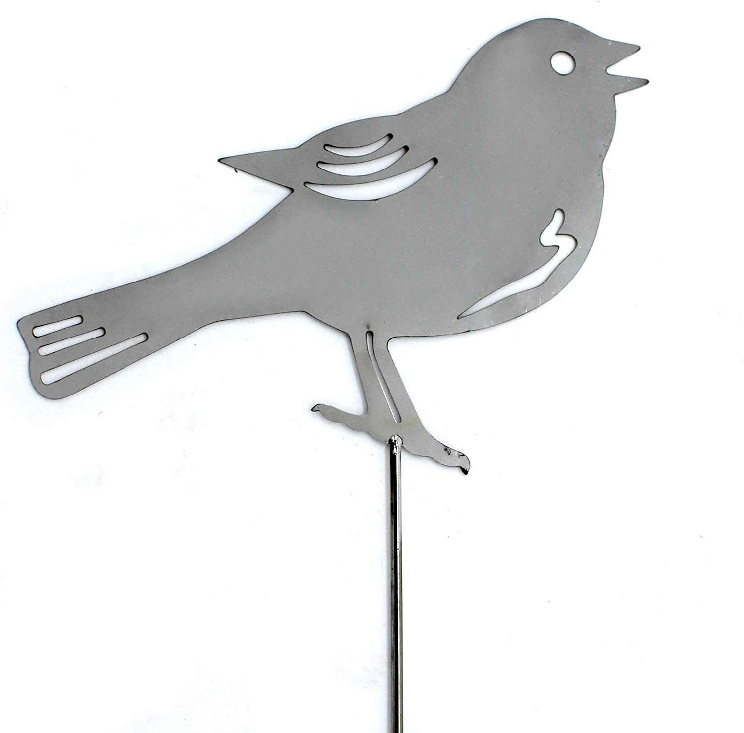 DARO DEKO Daro Decoration Metal Garden Plug Bird Silver High Gloss 12 X 8.5 Cm 30Cm R
