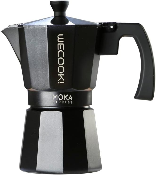 WECOOK! WECOOK! Bella Espresso Machine for Stovetop, Espresso Maker, Italian Coffee, Moka Jug, Coffee Maker, Aluminum, 9 Cups, Silicone Seal, Safety Valve, Vitro Ceramic, Gas