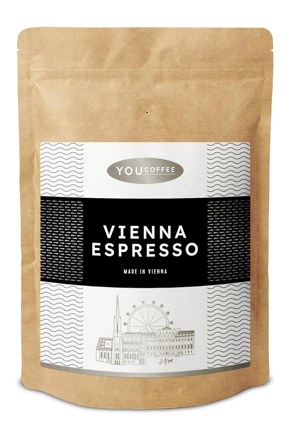 FROG.coffee You Coffee Vienna Espresso Coffee Beans - 100% Arabica Mild Roasted - Aroma Notes of Nut & Fruit - Made in Vienna - 1000 g Whole Beans