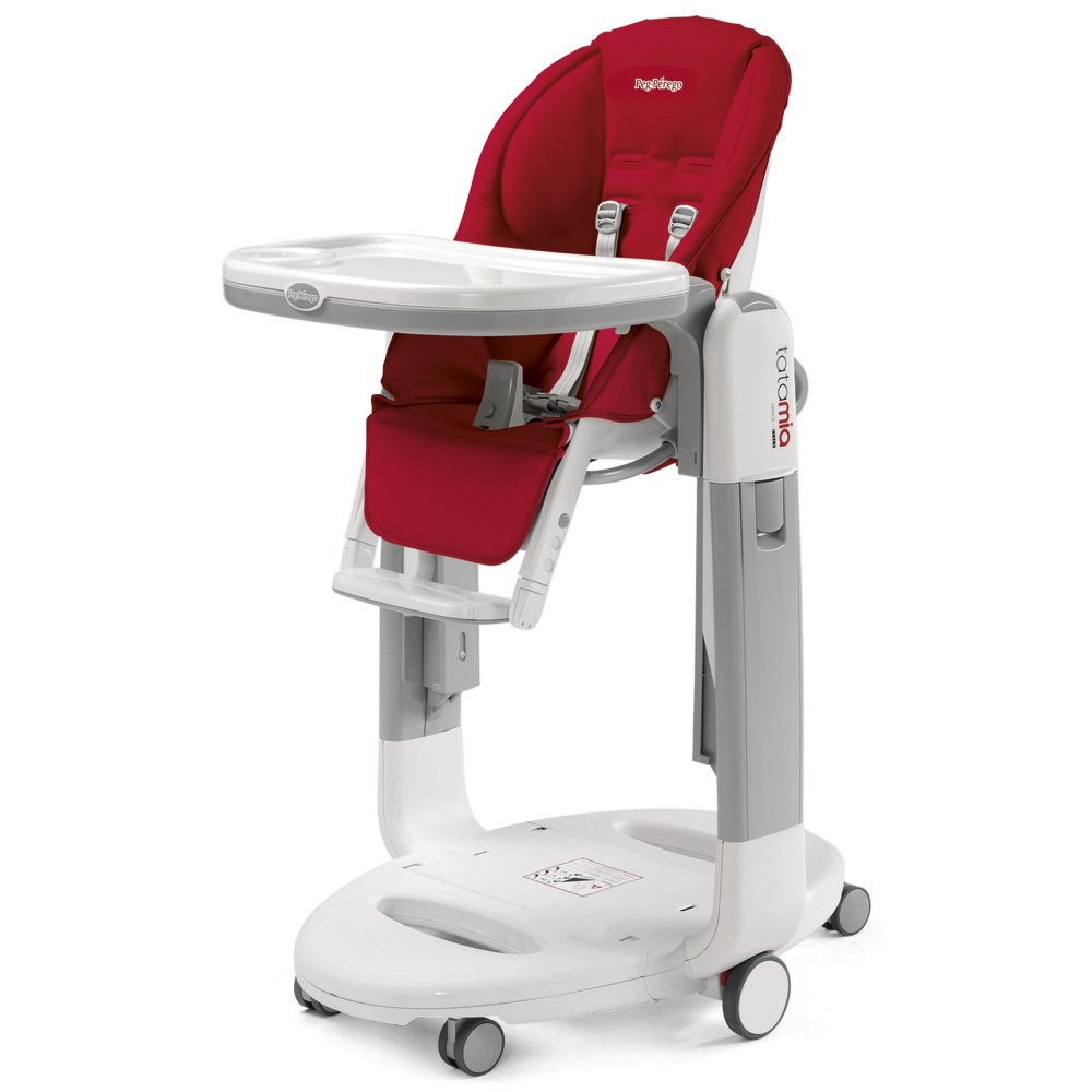 Peg Perego H5TMX2FR Design-Hochstuhl mit Baby-Liegefunktion und Schaukel, tatamia black/fragola
