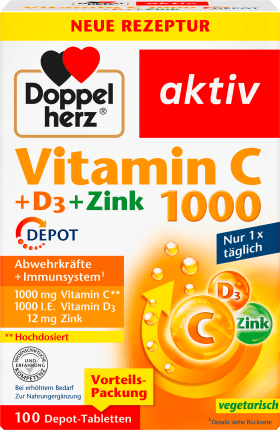 Doppelherz Vitamin C 1000 + D3 + Zinc 100 pcs, 143 g