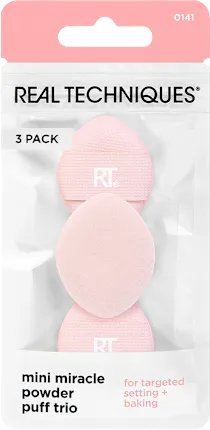 Real Techniques Brush set Mini Miracle Powder Puff Trio, 3 pcs