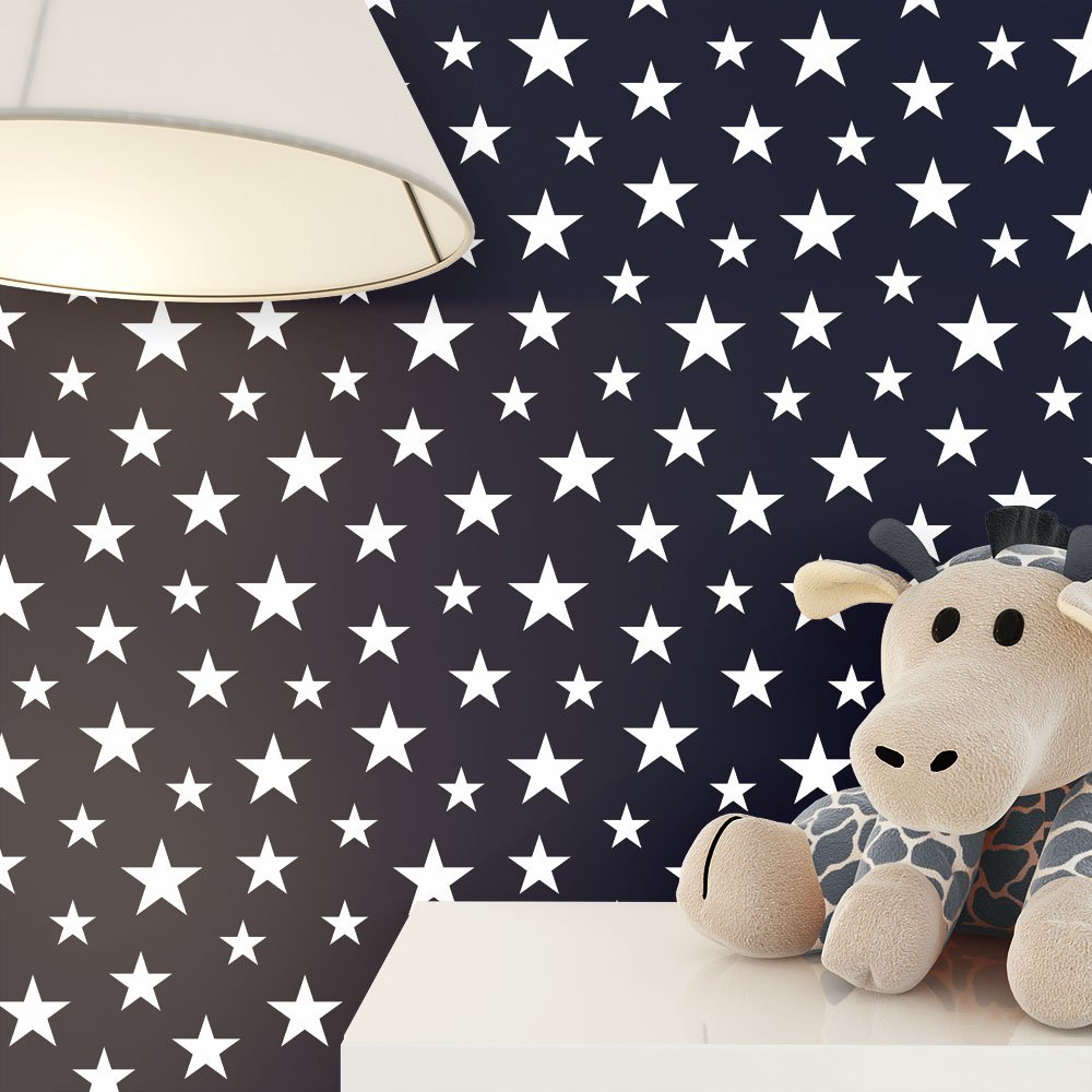 Newroom Design Newroom Childrens Wallpaper Non-Woven Wallpaper Blue White Children Fun Mo