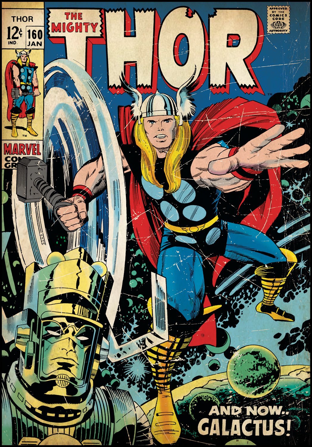 Roommates Repositionable Wall Stickers - Marvel Comic Book Cover Thor