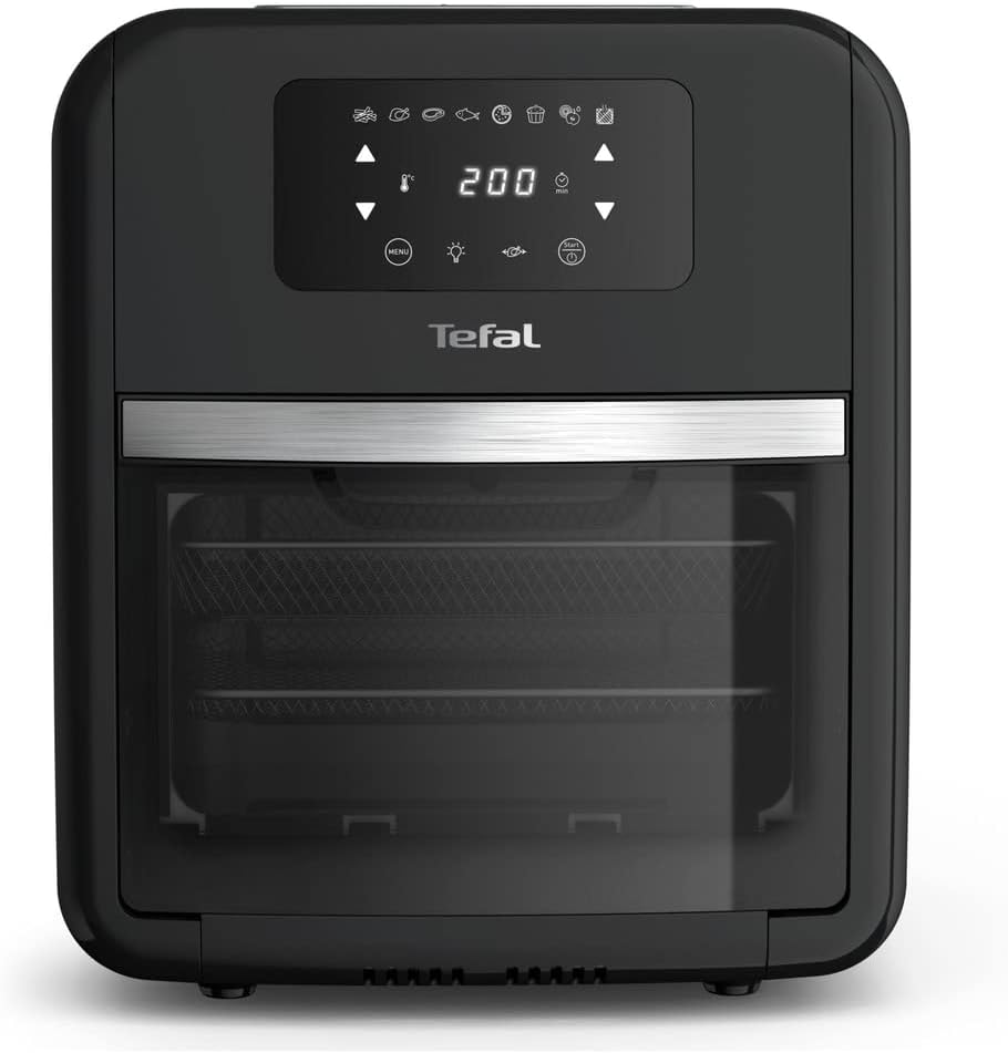 Tefal Easy Fry Oven & Grill 9-in-1 Hot Air Fryer, 11 L for 6 Servings, 7 Accessories, 8 Programs, Online Recipes, Healthy Fryer without Oil, Fast & Energy Saving, Black, FW5018