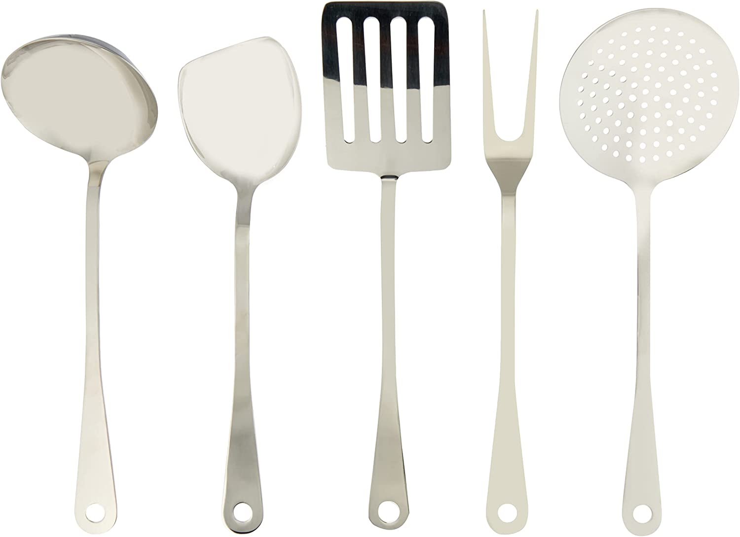 A di Alessi Knifeforkspoon Kitchen Utensil Set, Polished, 5 Pieces, (AJM19S5 L)