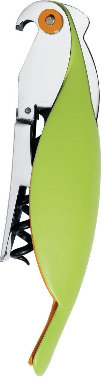 A di Alessi Parrot Corkscrew, Green, (AAM32 GR)