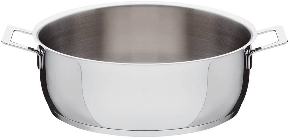 A di Alessi Pots&Pans Low Casserole, Stainless Steel, 28 cm (AJM102/28)
