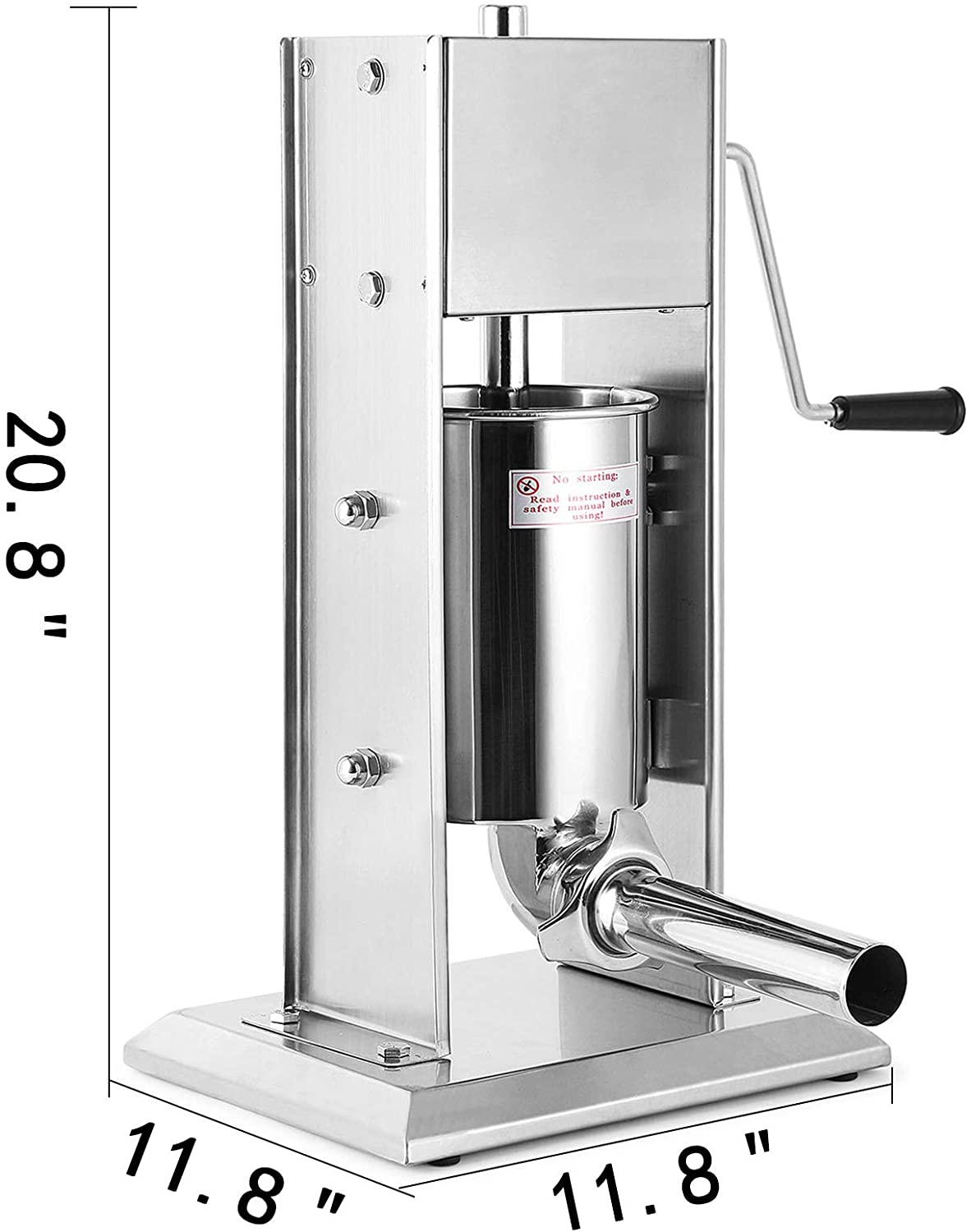 Vevor Sausage Filling Machine 3L Vertical Stainless Steel Salami Maker Minc